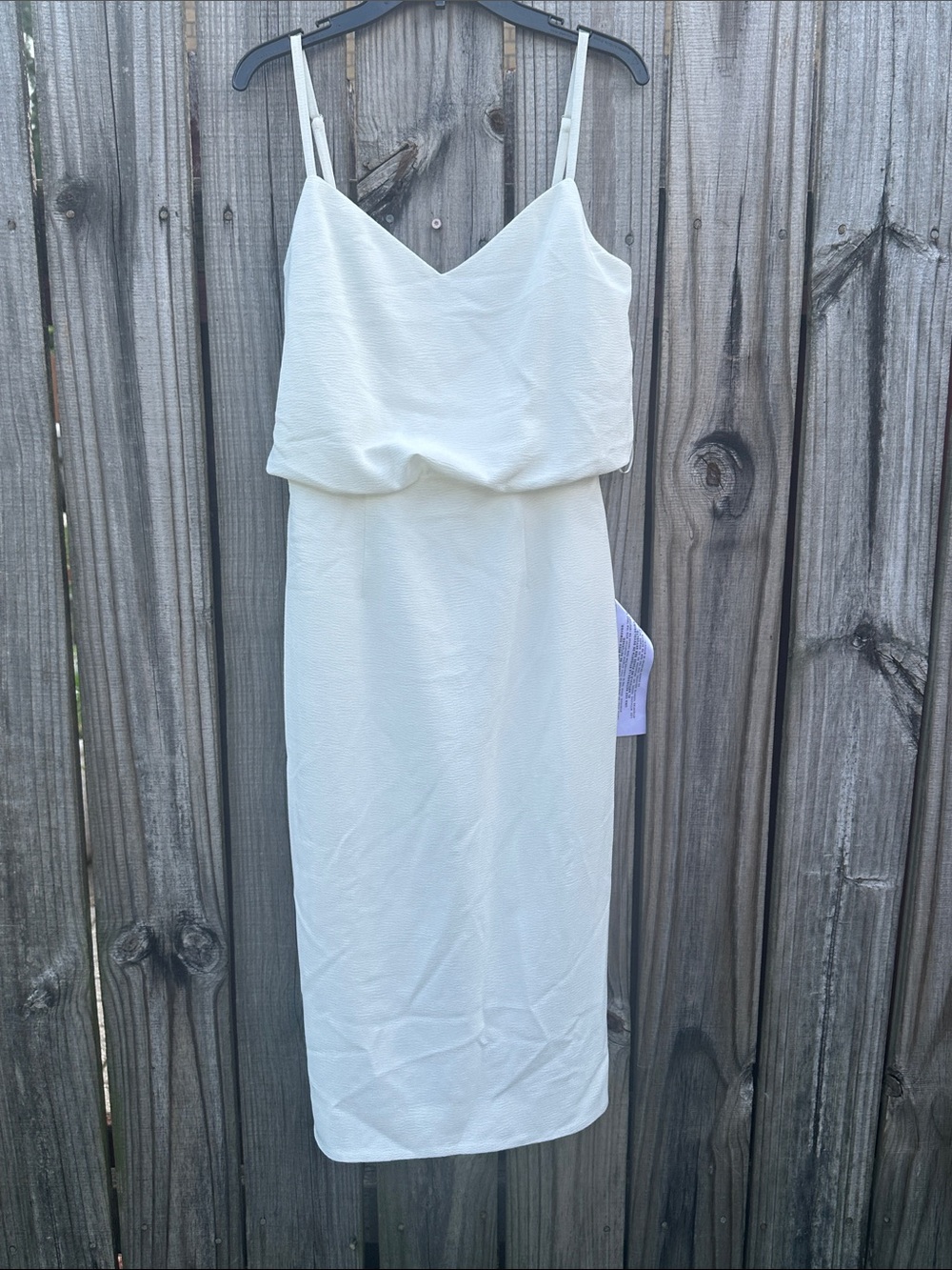 Dress the Population Off-White Spaghetti-Strap Midi Dress